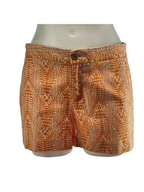 Banana Republic Womens Orange White Printed Hampton Fit Shorts Size 4